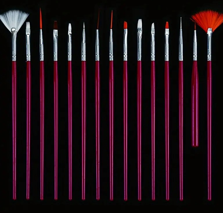 "New" Red 15 Piece Art Brush Set 13