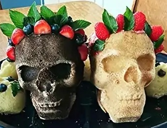 "New" 3D Skull Head Silicone Mold for Halloween Baking and Parties 17