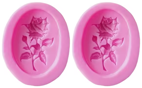 "New" (2 Pack) 3D Mini Rose Flower Silicone Molds