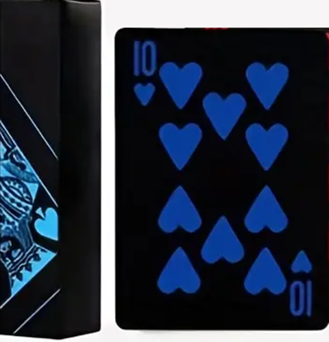 "New" 1 Full Set of Flexible Waterproof Black & Blue Playing Cards                                             12