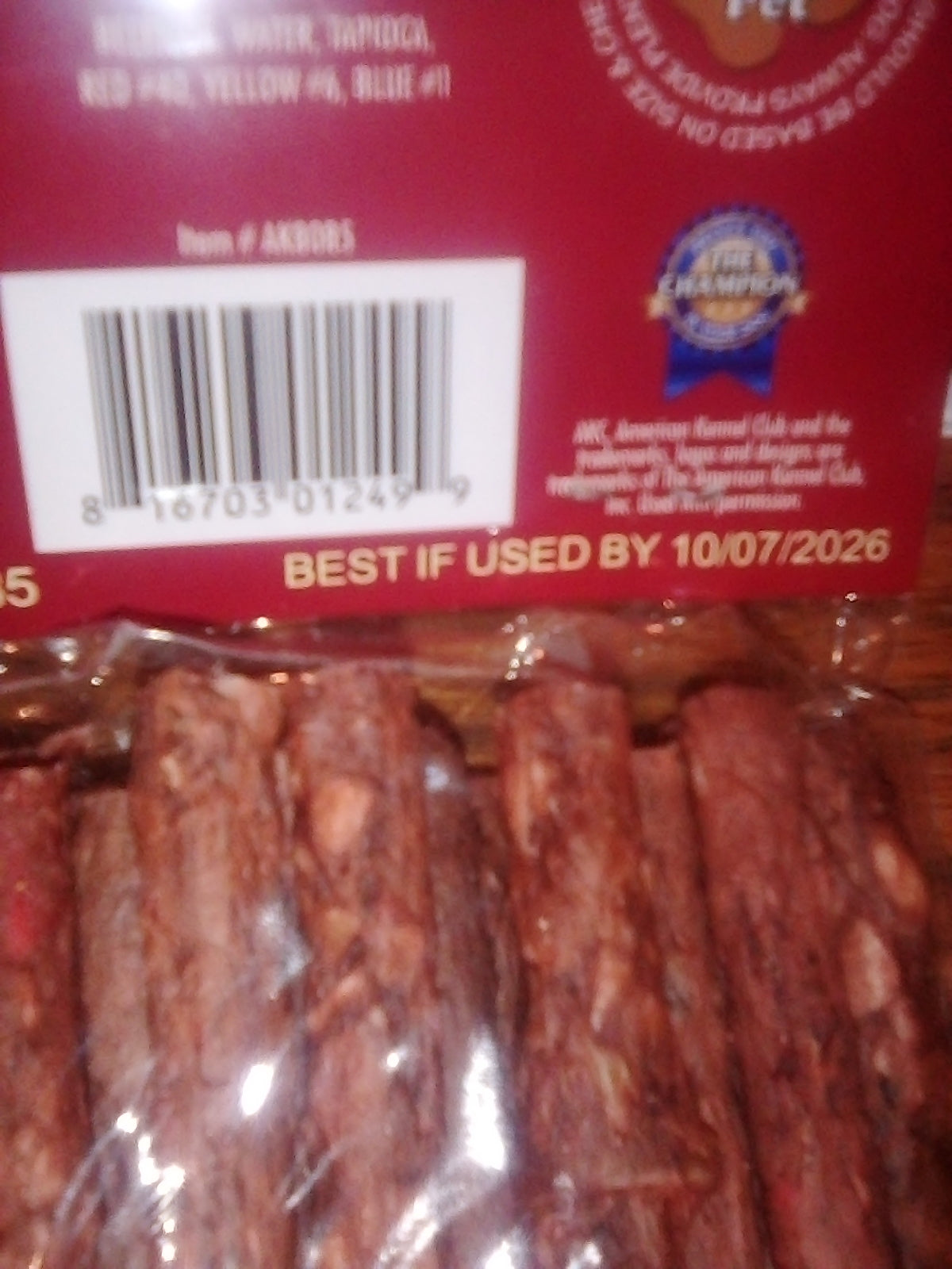 816703012499 "New" American Kennel Club BBQ Beefhide Sticks Munchy Sticks, 40ct