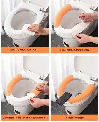 "New" Warm and Non-Slip Toilet Seat Cover w/Self-Adhesive Backing                                20