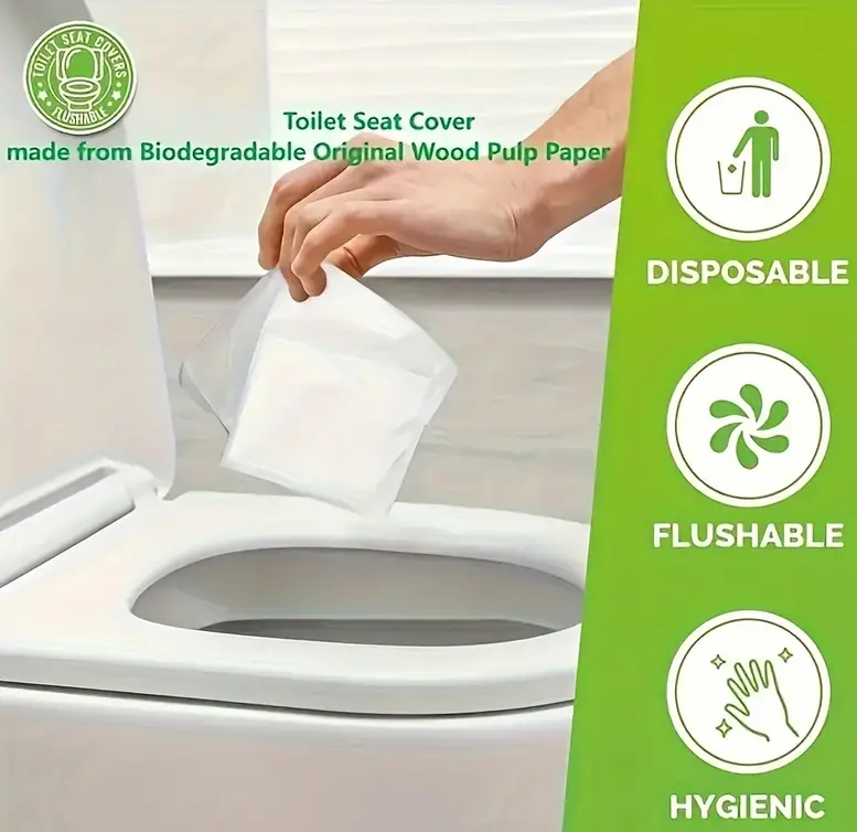 "New" Pack of 10 Flushable Paper Toilet Seat Covers                                                               18