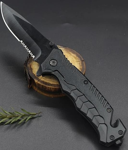 "New" Black Men's EDC Glass Breaking Pocket Knife for Emergency Outdoor Survival                           23