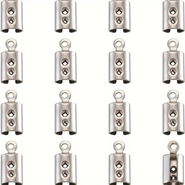 "New" 140 Pcs Tiny Stainless Steel Fold Over Clasp/Crimp/Clamp Ending Tips    15