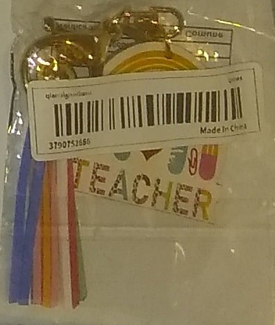 "New" Teacher Rainbow Tag Keychain - Perfect Gift for Teachers                16