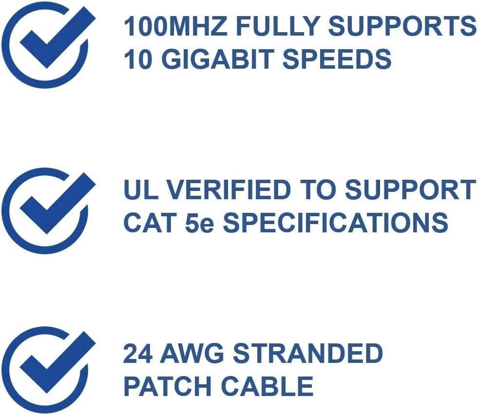 804428031734 Legrand - On-Q CAT 5e Patch Cable, 10Gbps Eth Speed, 50' AC3550WHV1