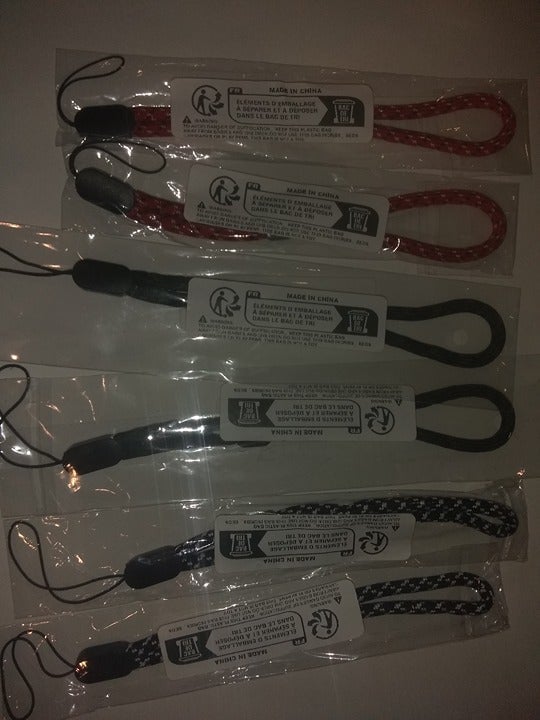 "New" (6 Pack) Adjustable Hand/Wrist Lanyard Strap for Phone/IPhone/USB Flash 17