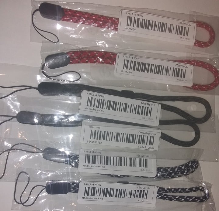 "New" (6 Pack) Adjustable Hand/Wrist Lanyard Strap for Phone/IPhone/USB Flash 17