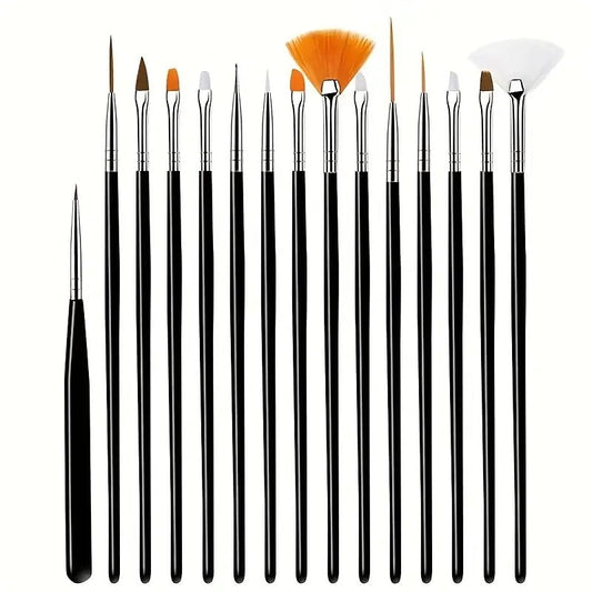 "New" (2 Pack) 15pcs Fine Detail Paint Brush Sets                             17