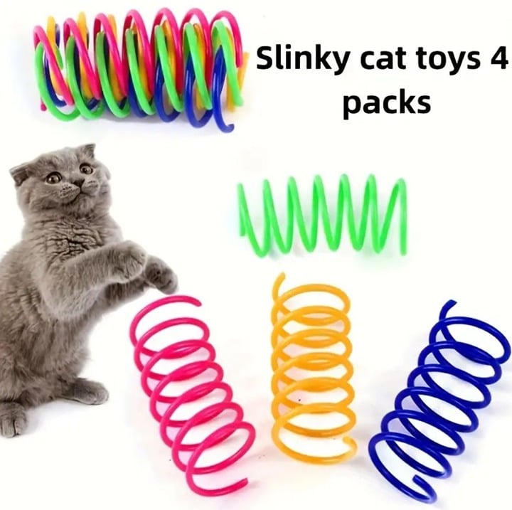 "New" 4-Pack Interactive Cat Spring Toys                                      16