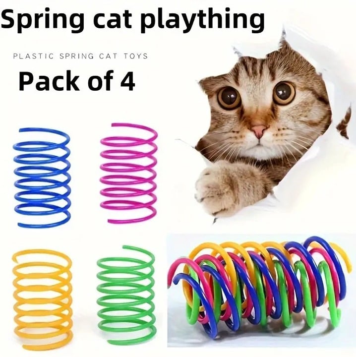 "New" 4-Pack Interactive Cat Spring Toys                                      16