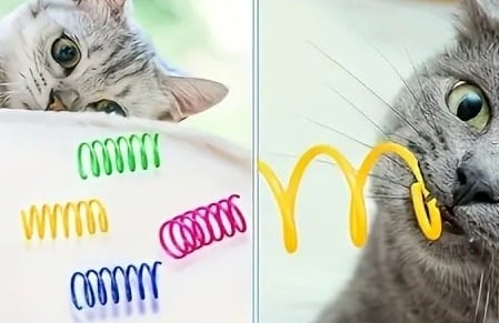 "New" 4-Pack Interactive Cat Spring Toys                                      16