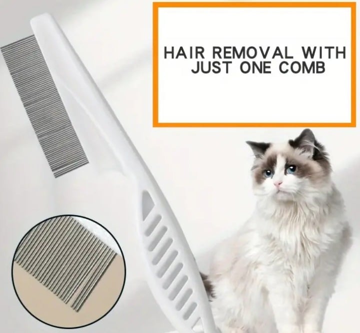 "New" Stainless-Steel Fine-Tooth Pet Grooming Comb                            14