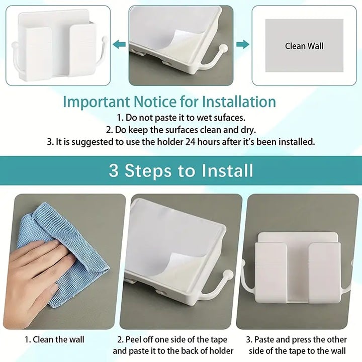 "New" 1 Piece Wall Mount Self-Adhesive Phone Holder                            8