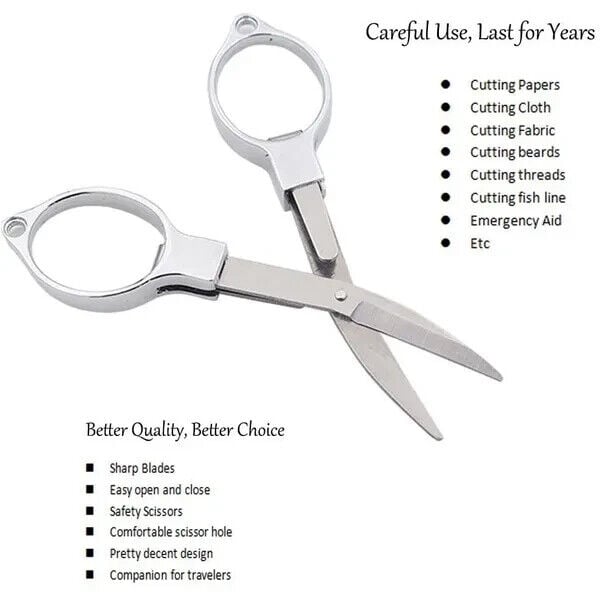 "New" Stonego Folding Safety Scissors Comfortable Zinc Alloy Grip