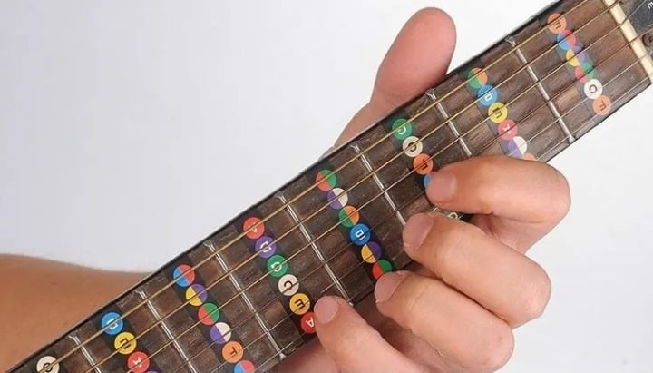 "New" Self-Study Fretboard Note Decals - Learn Guitar Easily!                 20