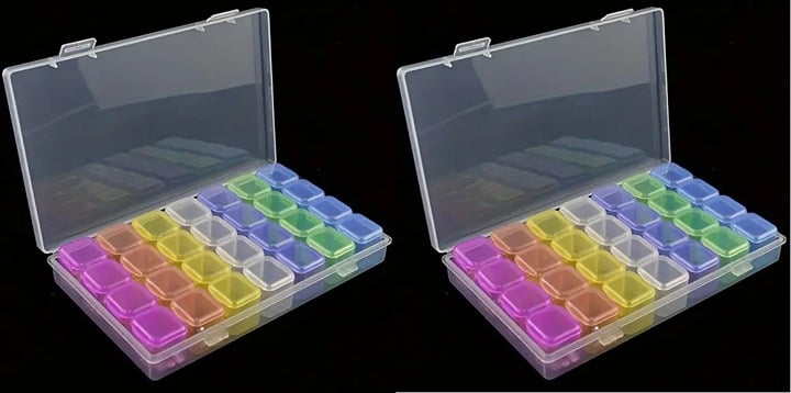 "New" (2 Pack) 28 Grids Multicolored Compartment Organizer Storage Box        20