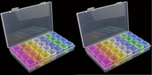 "New" (2 Pack) 28 Grids Multicolored Compartment Organizer Storage Box        20