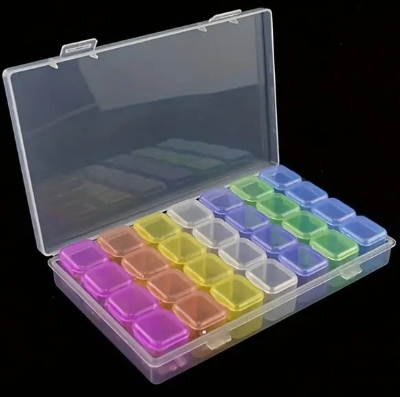 "New" (2 Pack) 28 Grids Multicolored Compartment Organizer Storage Box        20