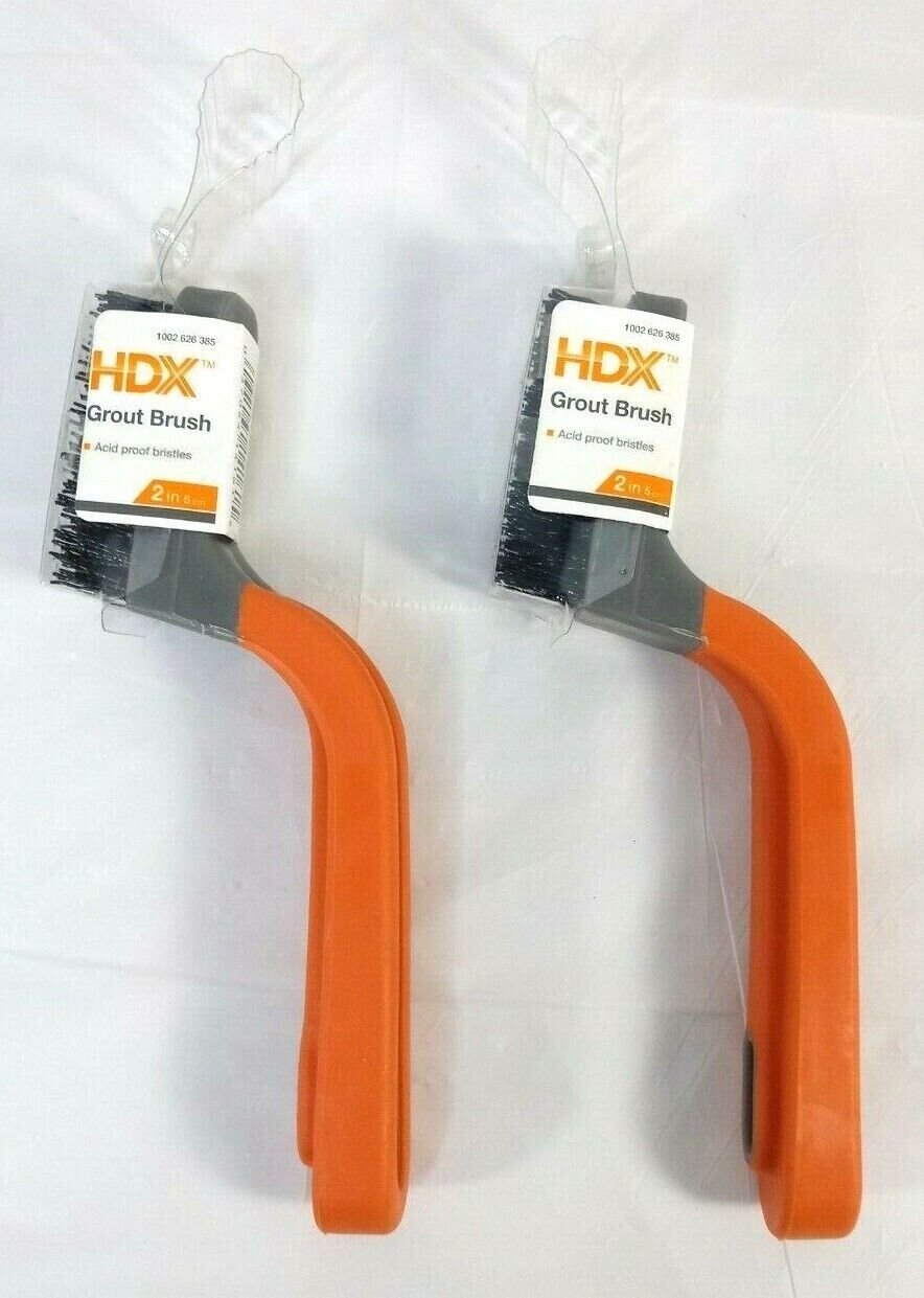 037064141615 "New" (2) HDX 2” Acid Proof Stiff Bristle Grout Brushes from HD