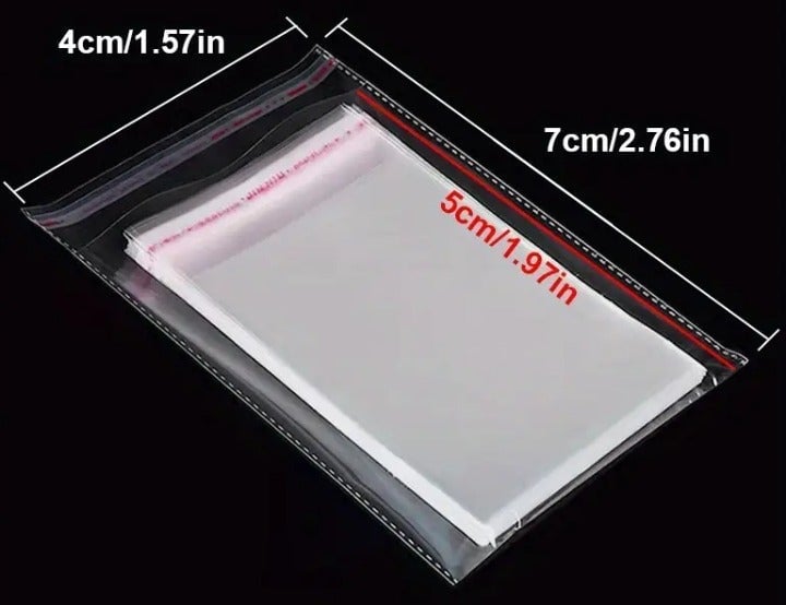 "New" 50 Pcs Clear Self-Sealing Plastic Bags                                  17