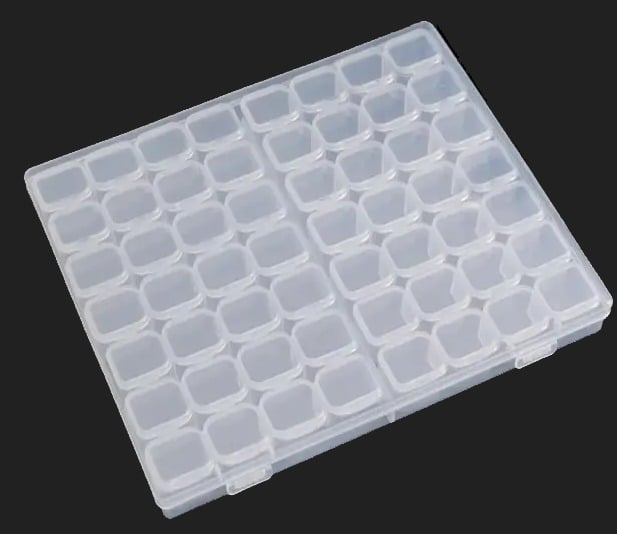 "New" (2 Pack) 56 Removable Mini Grid Modern Plastic Storage Box              20