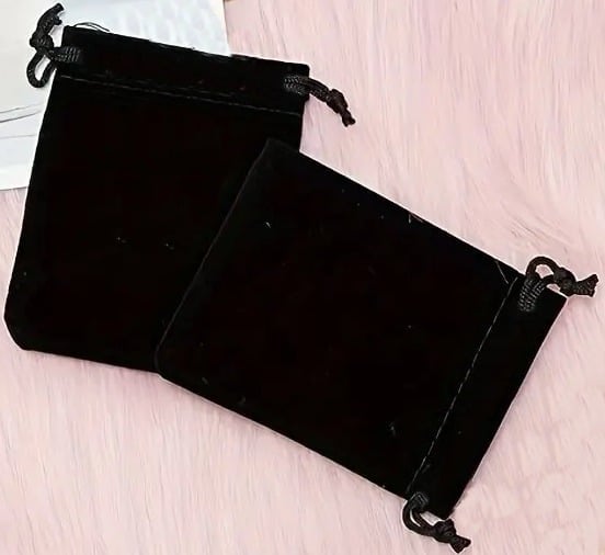 "New" (2 Pack) Black Velvet Drawstring Storage Bag                            13