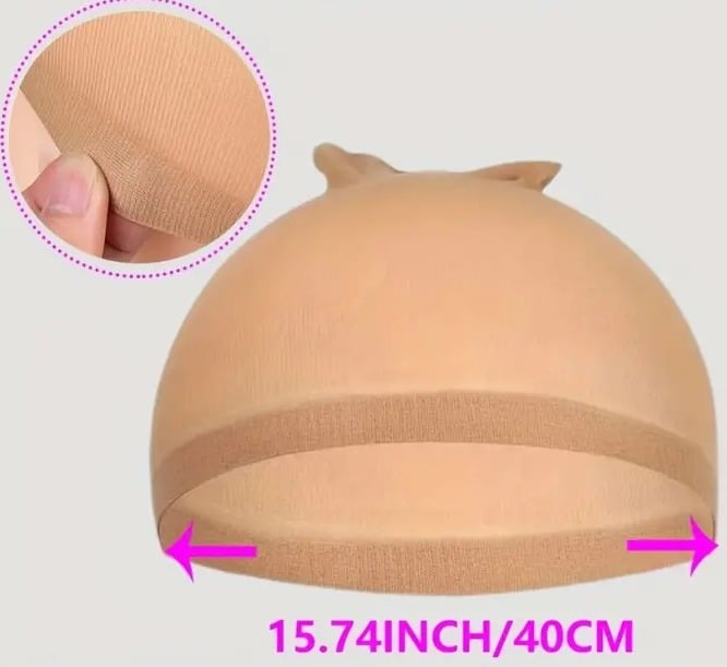 "New" 2Pcs Premium Invisible Wig Caps - Breathable, Elastic, &amp; Adjustable     20