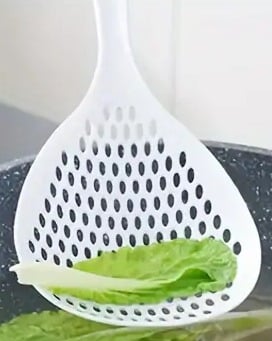 "New" White Durable &amp; Heat Resistant Mesh Colander for Draining &amp; Serving     11