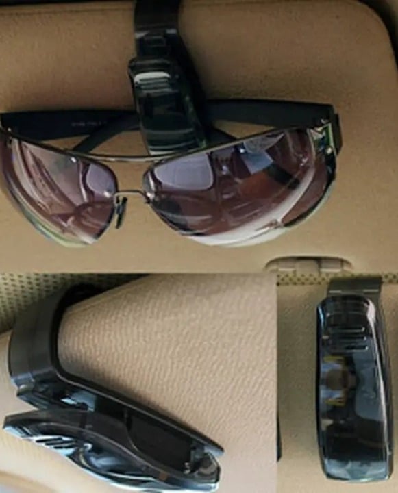"New" Practical Car Visor Sunglasses Clip w/Card Holder                       20