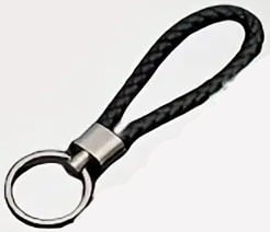 "New" Black Faux Braided Rope Keychain                                       18