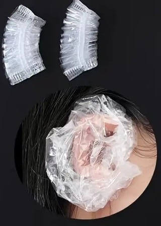 "New" 100pcs Disposable Elastic Clear Shower Ear Covers                       19