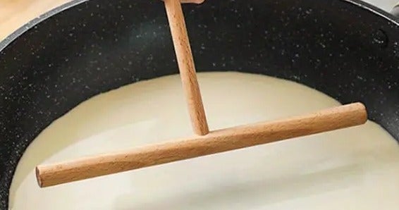 "New" Wooden T-shaped Pancake Spreader Stick for Home or Professional Use     14