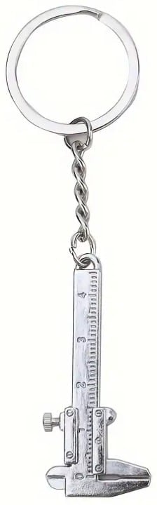 "New" Vintage Silvery Color Mini Vernier Caliper Keychain for Men             11