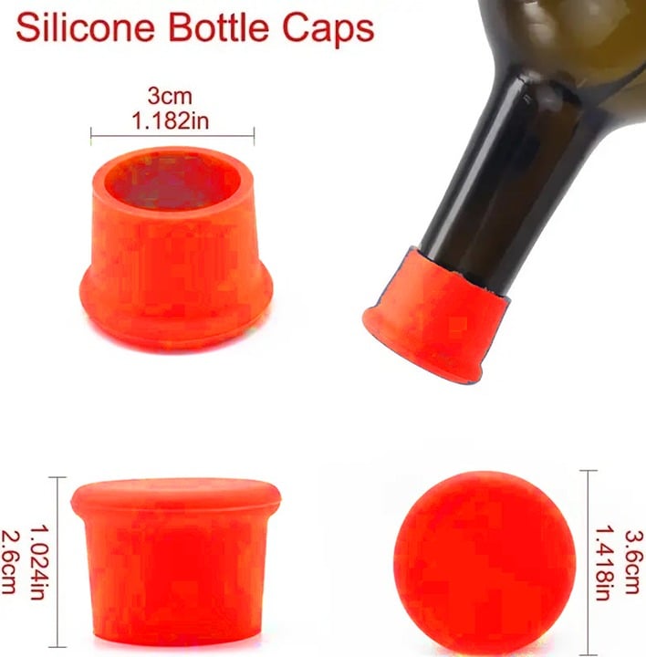 "New" Leak-Proof Silicone Seals: Versatile Wine &amp; Beer Stoppers               17