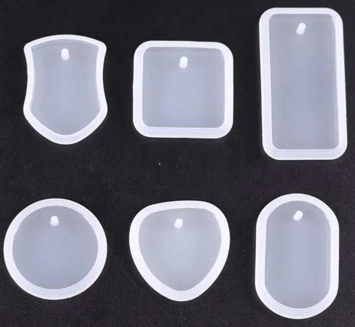 "New" 6Pc DIY Keychain Pendant Silicone Mold Set                             14