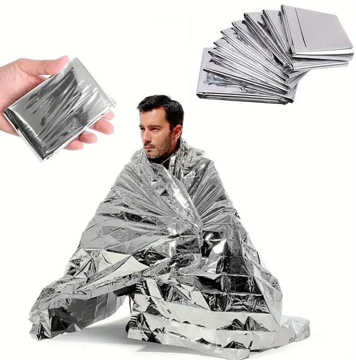 "New" Emergency Polyester Thermal Film Outdoor/Survival Blanket               19