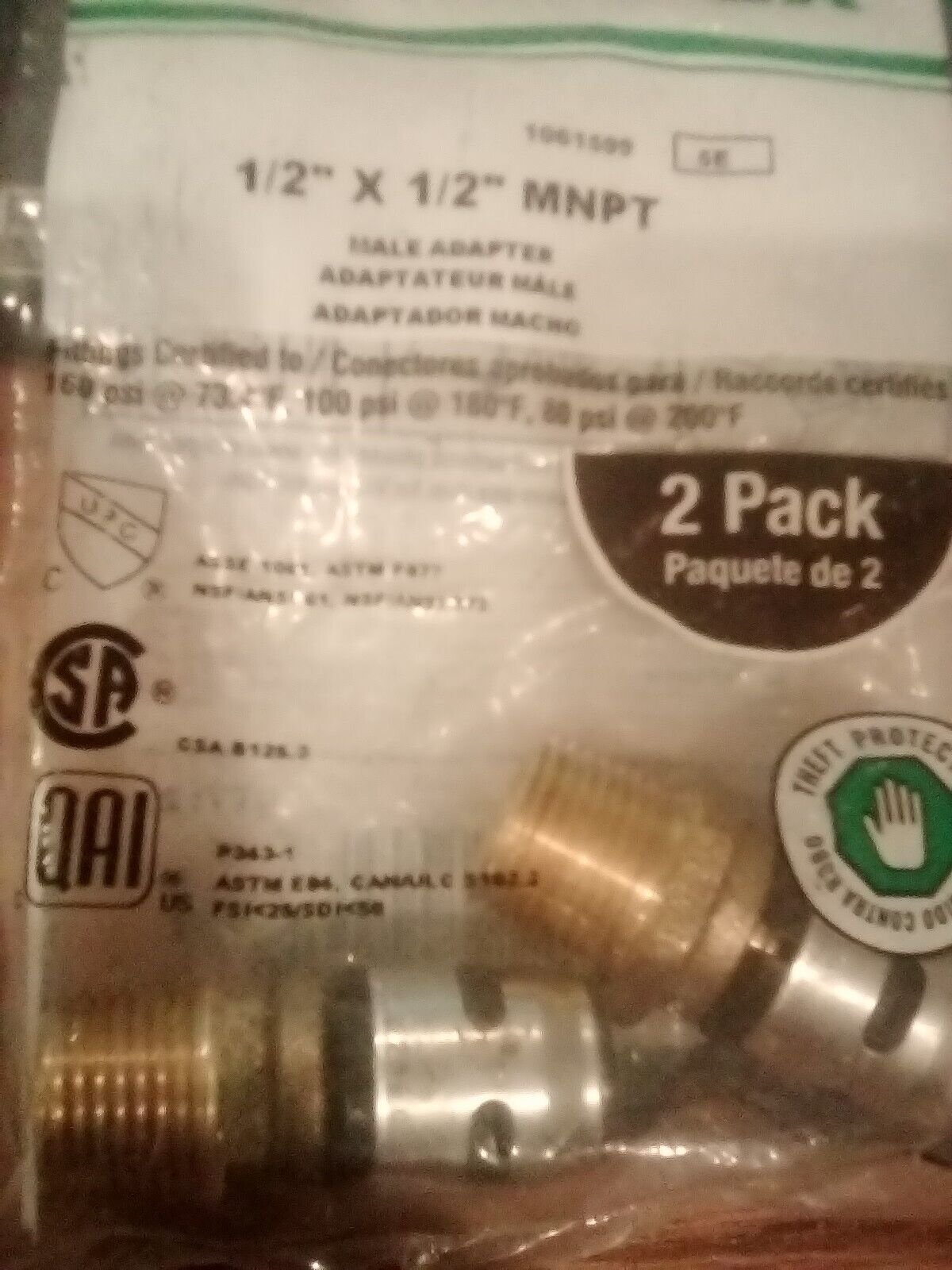 697285045163 "New" SharkBite EvoPEX 1/2'' X 1/2'' MNPT Male Adapter 2 PK K120Z2