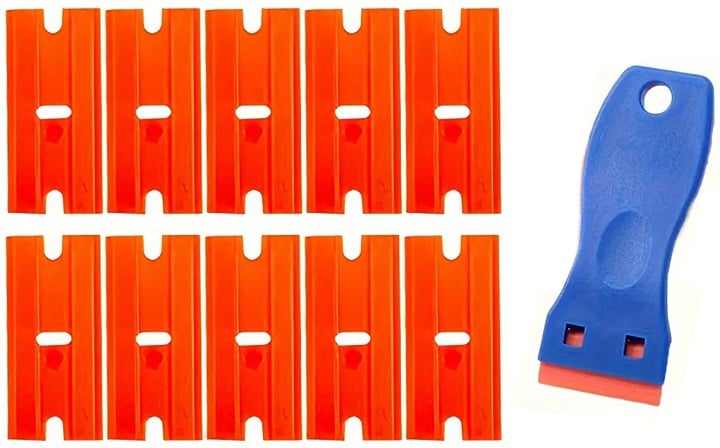 "New" Plastic Razor Blade Scraper and Blades Set                              19