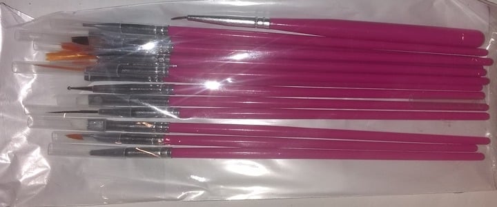 "New" Rose 15Pcs Fine Detail Paint Brush Set for Acrylic and Oil Kits         16