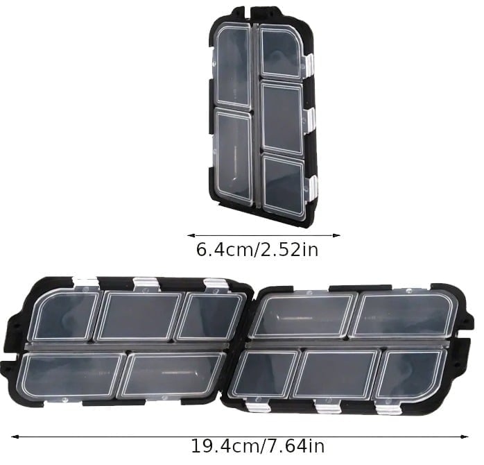 "New" Black Portable Small Weekly Travel Pill Organizer                       14