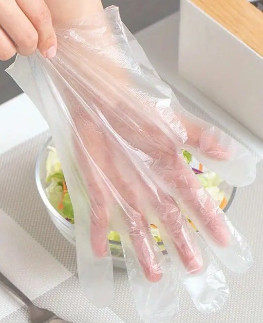 "New" 100Pcs, Plastic Disp. Gloves for Cooking, Cleaning, &amp; Restaurant Service 6