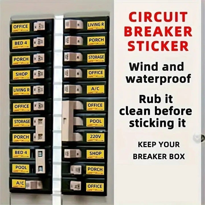 "New" 129 Pcs Circuit Breaker/Fuse Box Stickers                               20