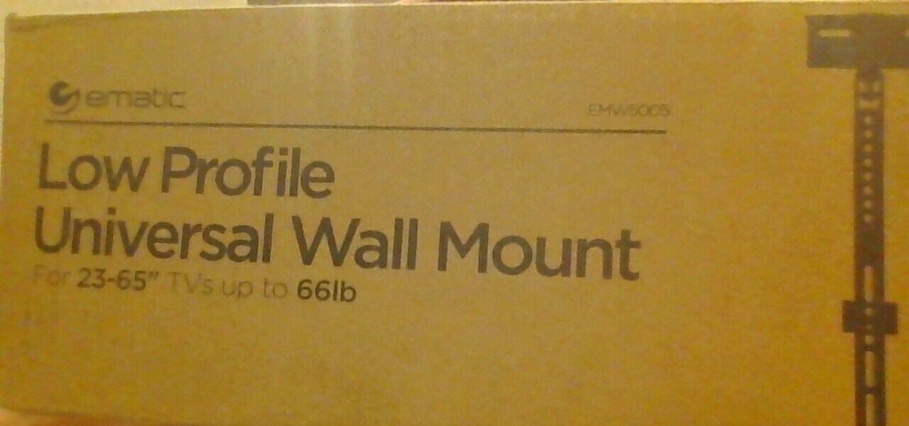 817707010726 "New" EMW5005 23"- 65" Lw-Profile Universal TV Wall Mnt w/HDMI Cbl