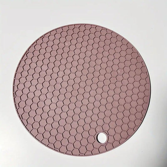 "New" 6.7 Inch Round Honeycomb Silicone Placemat &amp; Non-Slip Pot Holder        13