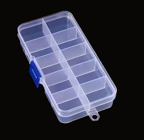 ""New" 10 Compartment Transparent Storage Box for Organized Workspaces        20