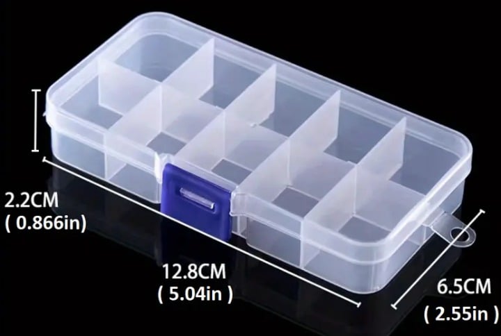 ""New" 10 Compartment Transparent Storage Box for Organized Workspaces        20