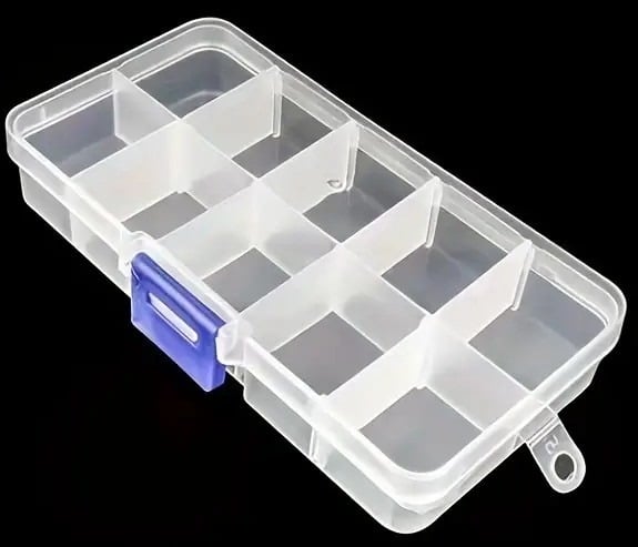 ""New" 10 Compartment Transparent Storage Box for Organized Workspaces        20