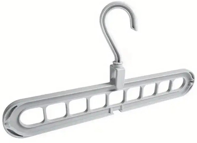 "New" Grey Multi-Functional 9-Hole Clothes Hanger Organizer            13